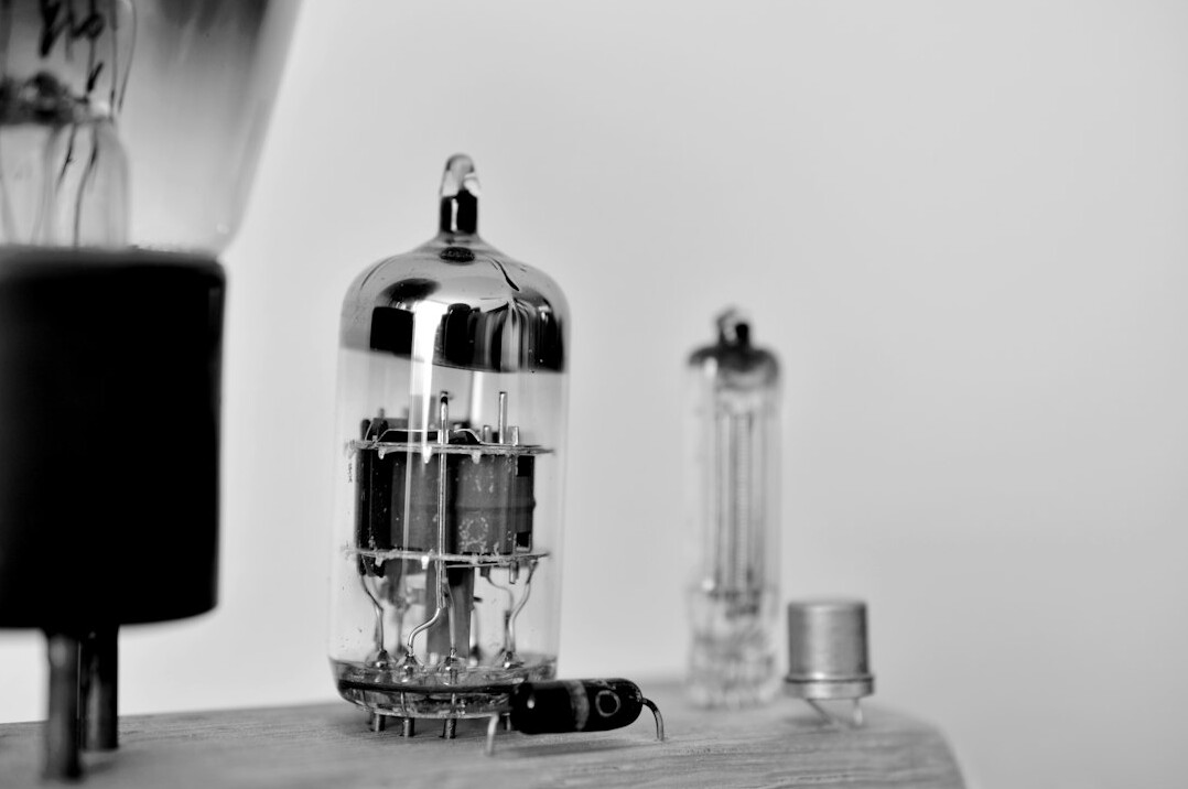 Early experimental broadcasting equipment with vacuum tubes